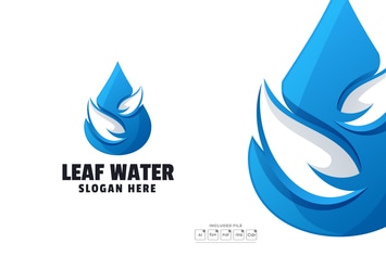 Leaf Water Gradient Logo Template