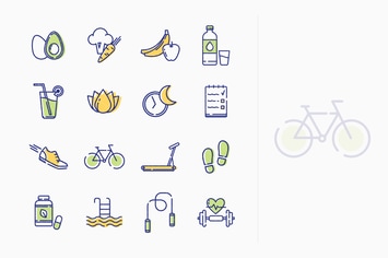 Healthy Lifestyle Icons - Outline Series