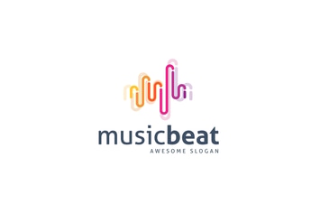 Music Beat Logo Template