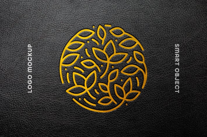 Foil Leather Press Logo Mockup