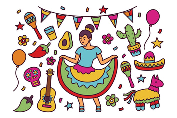 Cinco De Mayo Doodle Illustration