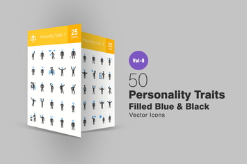 Personality Traits Blue & Black Icons
