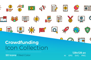 Crowdfunding Filled Color Icon