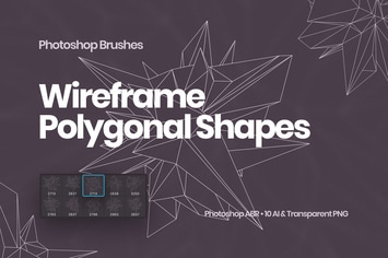 Wireframe Polygonal Shapes Photoshop Brushes