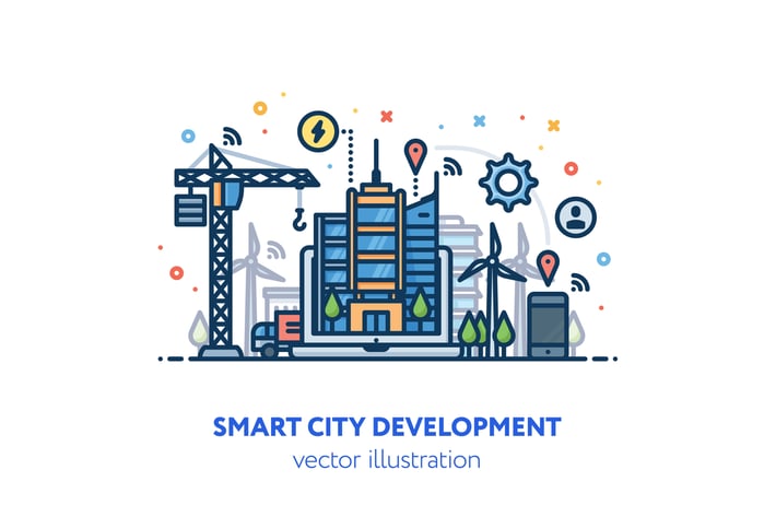 Smart city development illustration