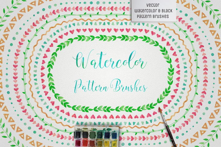 Watercolor & Black Pattern Brushes