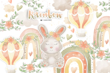 Baby Bunny Rainbow design