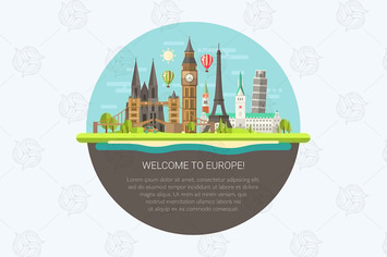 Illustration of flat design composition