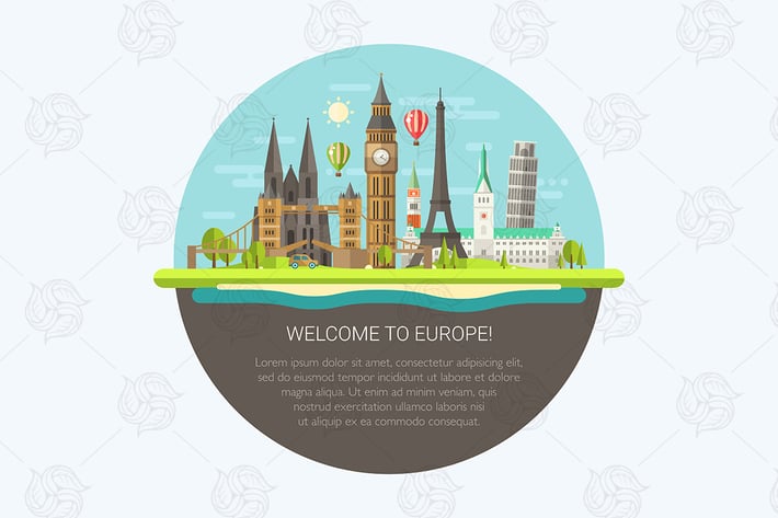 Illustration of flat design composition