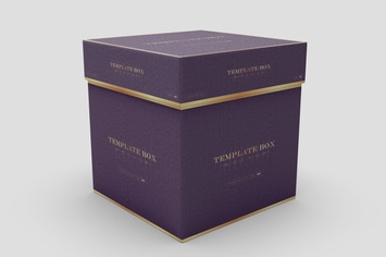 Square Box Packaging Mockup