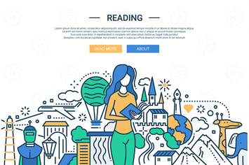 Reading - line design website banner