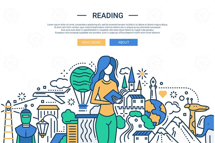 Reading - line design website banner