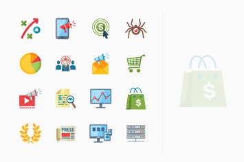 SEO & Internet Marketing Icons Set 3 - Flat Series