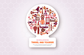 London and Paris Travel vector illustration