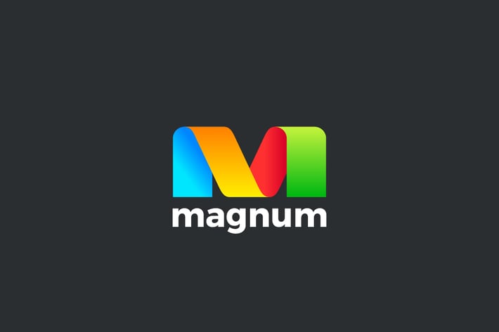 Logo Letter M Ribbon Style