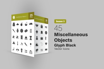 45 Miscellaneous Objects Glyph Icons