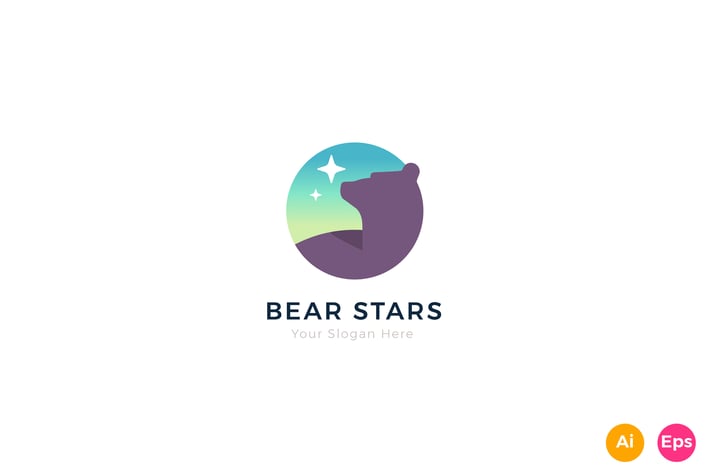 Bear Stars Logo Template