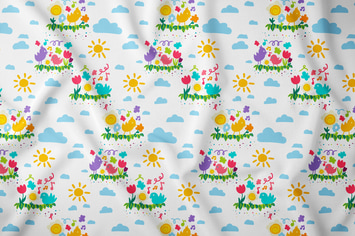 Cartoon Birds In Flowers Seamless Pattern