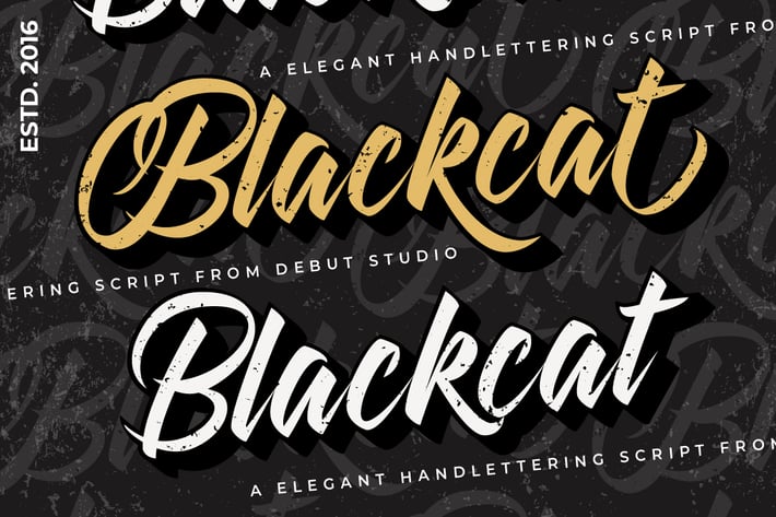 Blackcat Script // Regular and Extruded