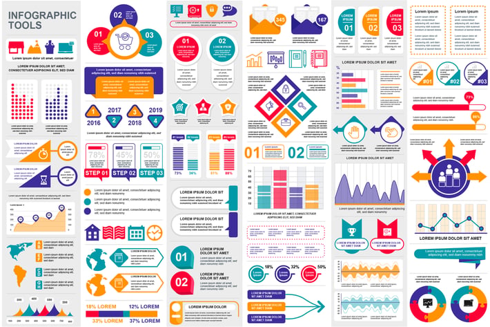 Collection Infographic Elements Template Graphics