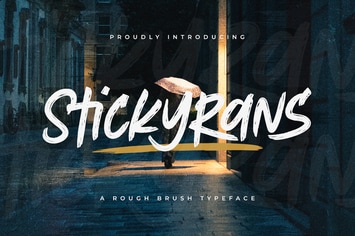 Stickyrans - Rough Brush Typeface