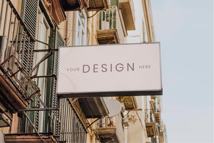 Hotel sign mockup design
