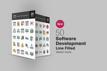 50 Software Development Filled Line Icons