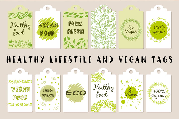 Healthy Lifestyle and Vegan Tags