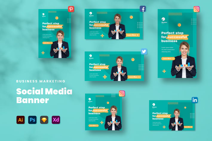 Business Marketing Social Media Set