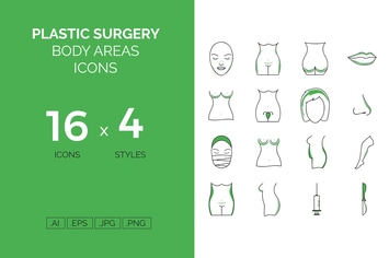 Plastic surgery icons