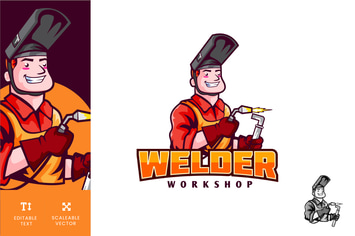 Vintage Welder Logo Illustration Vector