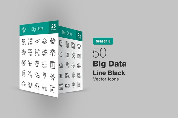 50 Big Data Line Icons 