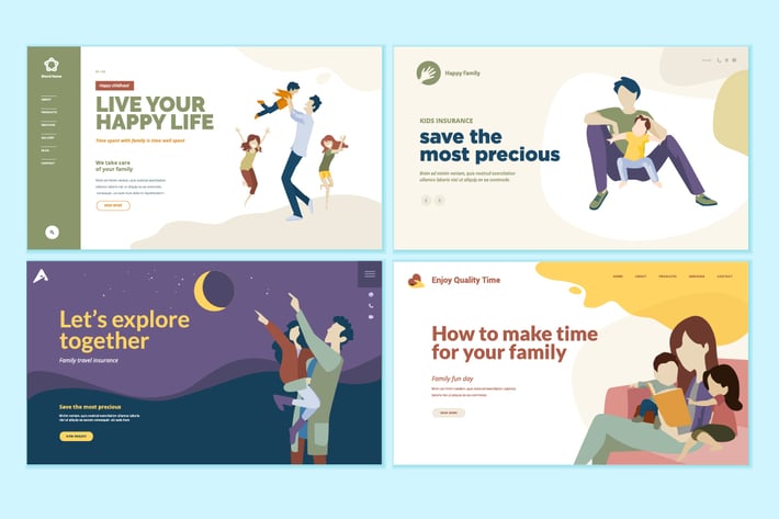 Set of Medical Web Page Design Templates