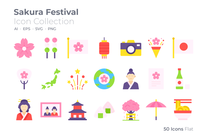 Sakura Festival Color Icon