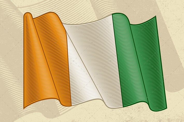 Vintage Flag Côte d’Ivoire (Ivory Coast)