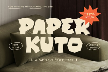 Paper Kuto - Papercut / Paper Cutout Style Font