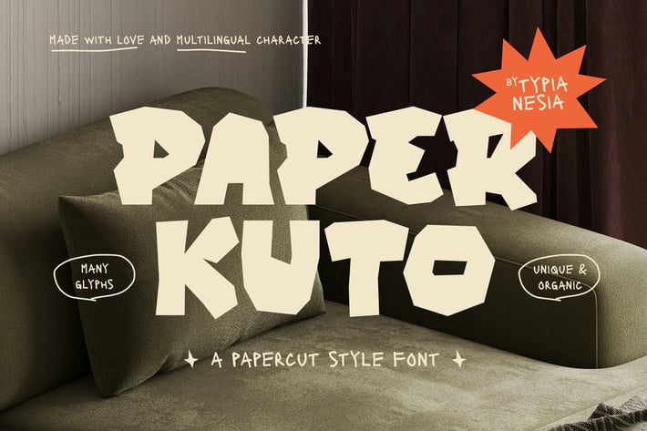 Paper Kuto - Papercut / Paper Cutout Style Font