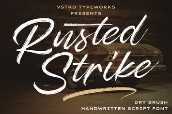 Rusted Strike – Dry Brush Handwritten Script Font