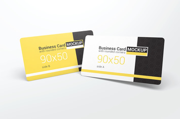 Business Card With Rounded Corners Mockups