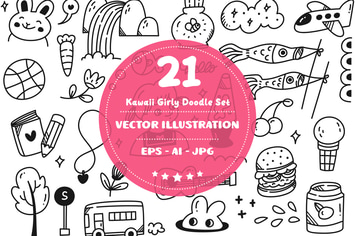 Kawaii Girly Doodle Set