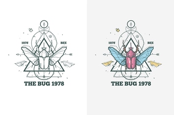 insect bug illustration with sacred geometry 
