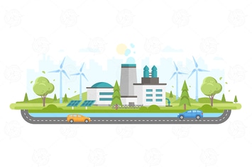 Eco-friendly plant - flat design illustration