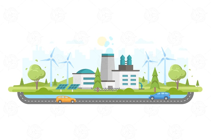 Eco-friendly plant - flat design illustration
