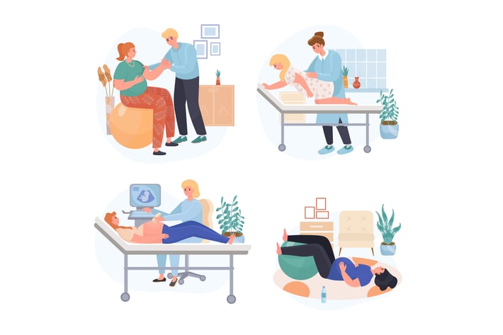 Pregnancy Concept Scenes Set