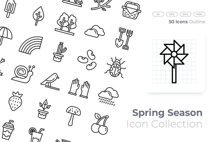 Spring Season Outline Icon