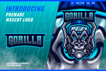 Gorilla - Mascot Esport Logo Template