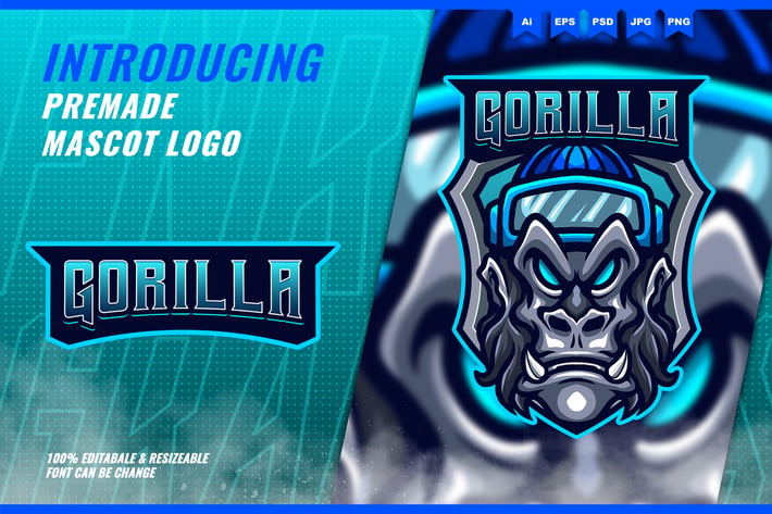 Gorilla - Mascot Esport Logo Template