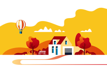 Autumn Landscape with House