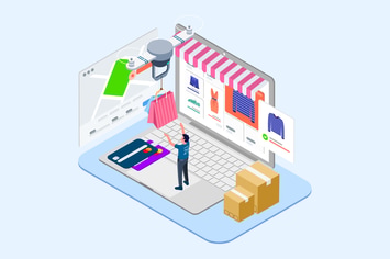 Drones Delivery Isometric Illustration - T2	