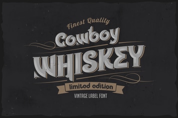 Cowboy Whiskey - vintage label layered font